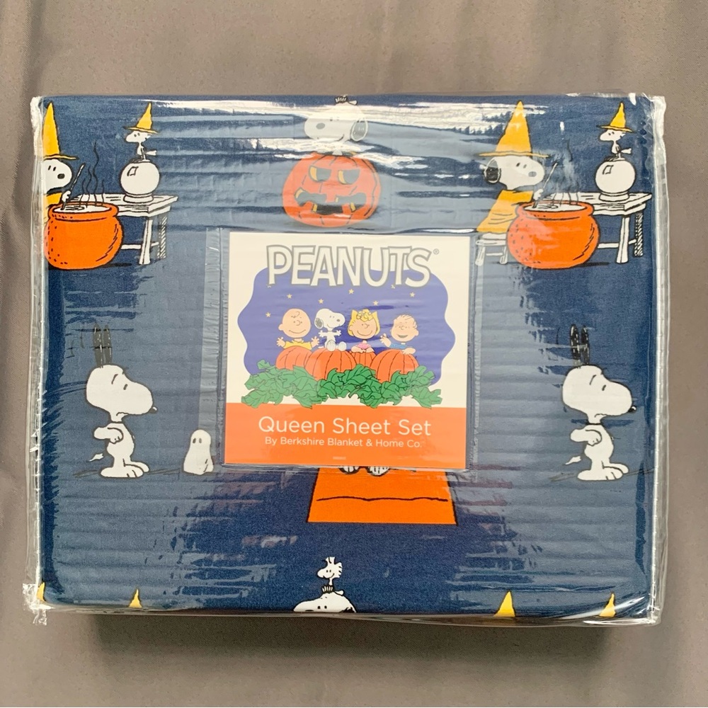 *QUEEN* New Berkshire SNOOPY "Halloween Pumkin" Bed Sheet Set